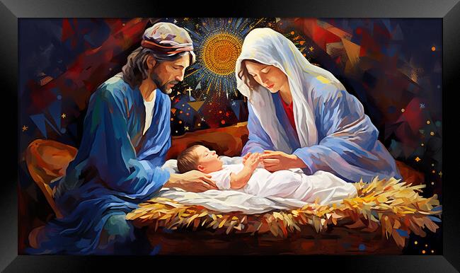 Nativity Scene  Framed Print by CC Designs