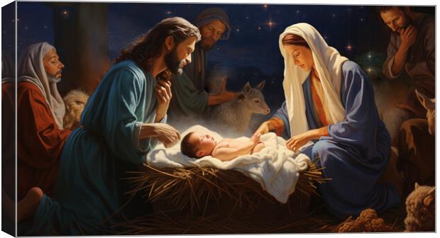 The Birth of Christ Canvas Print by CC Designs
