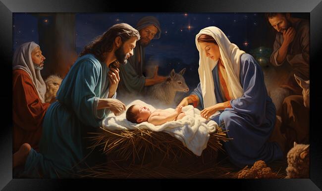The Birth of Christ Framed Print by CC Designs