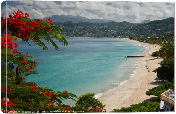 Grand Anse Beach St George Grenada The Caribbean Canvas Print by John Gilham