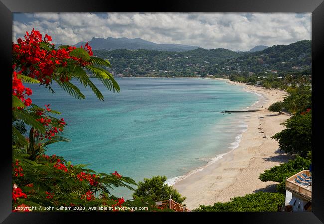Grand Anse Beach St George Grenada The Caribbean Framed Print by John Gilham