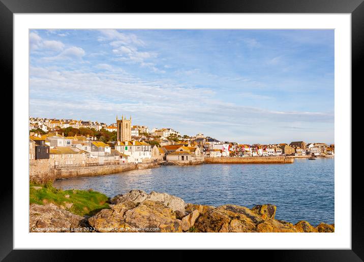 The town and harbour at St Ives, Cornwall, UK Framed Mounted Print by Phil Lane