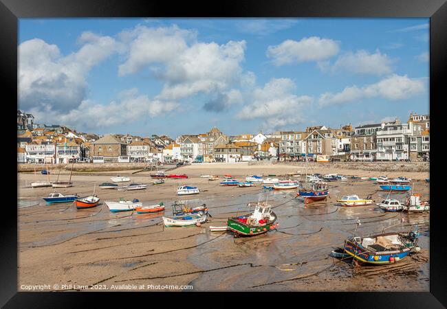St Ives Town and Harbour Framed Print by Phil Lane