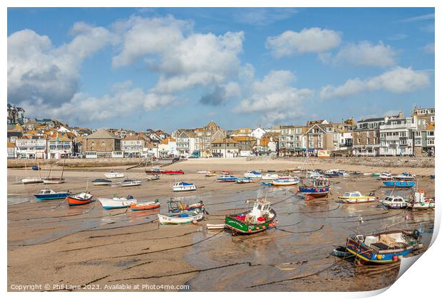 St Ives Town and Harbour Print by Phil Lane
