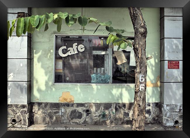 Abandoned street Cafe Framed Print by Kevin Plunkett