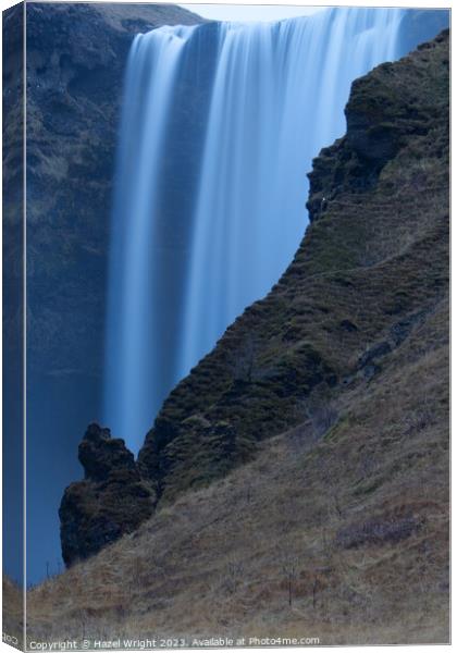 Skogafoss waterfall, Iceland Canvas Print by Hazel Wright