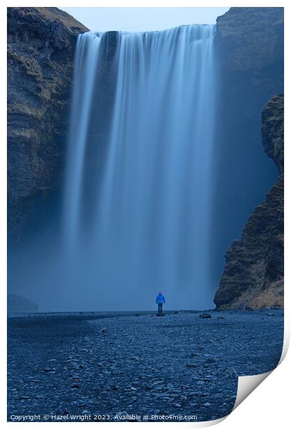Skogafoss waterfall, Iceland Print by Hazel Wright