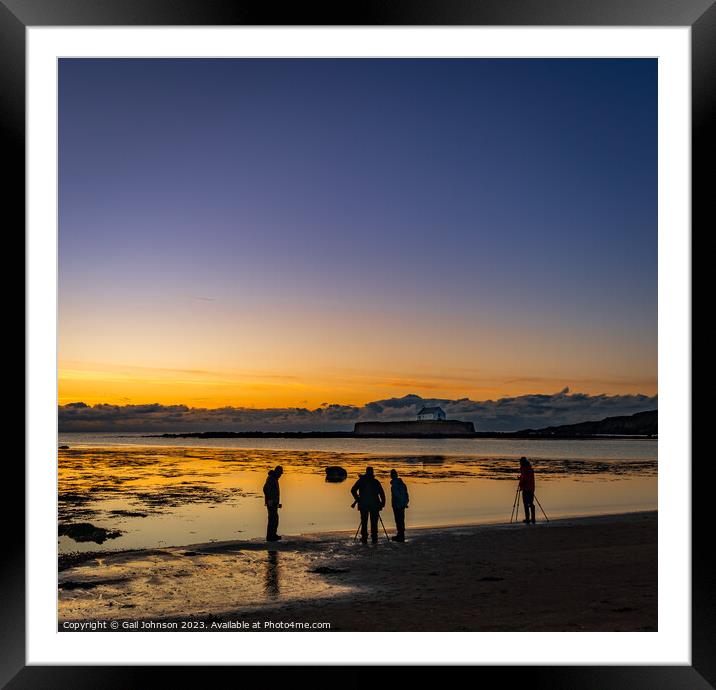 Sunset at the church on the island - St Cwyfan's Anglesey  Framed Mounted Print by Gail Johnson
