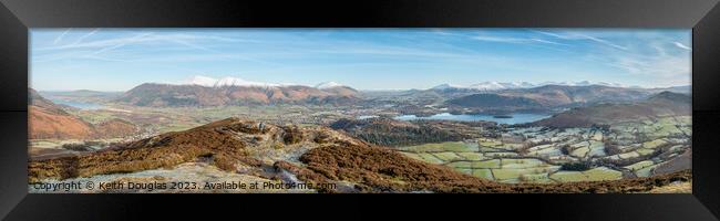 Northern Lake District Winter Panorama Framed Print by Keith Douglas