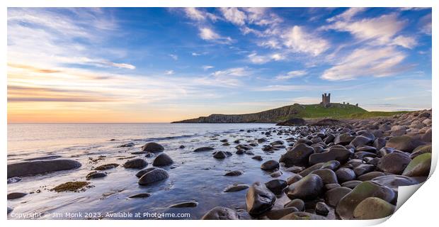 Dunstanburgh Castle Sunrise, Northumberland Print by Jim Monk