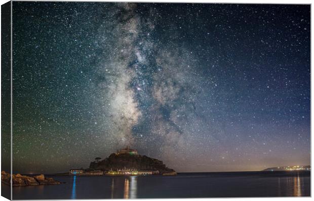 St Michaels mount Cornwall, under the stars Canvas Print by kathy white
