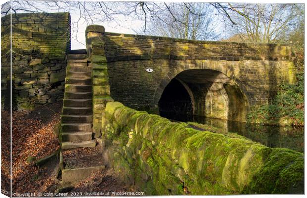 Longbottom Bridge and the Rochdale Canal Canvas Print by Colin Green