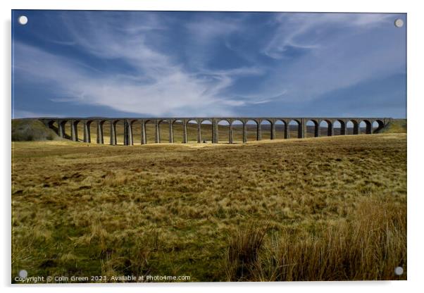 The Ribblehead (Batty Moss) Viaduct and Landscape Acrylic by Colin Green
