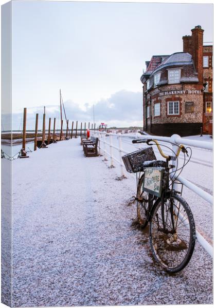 Snowy bicycle  Canvas Print by Bryn Ditheridge