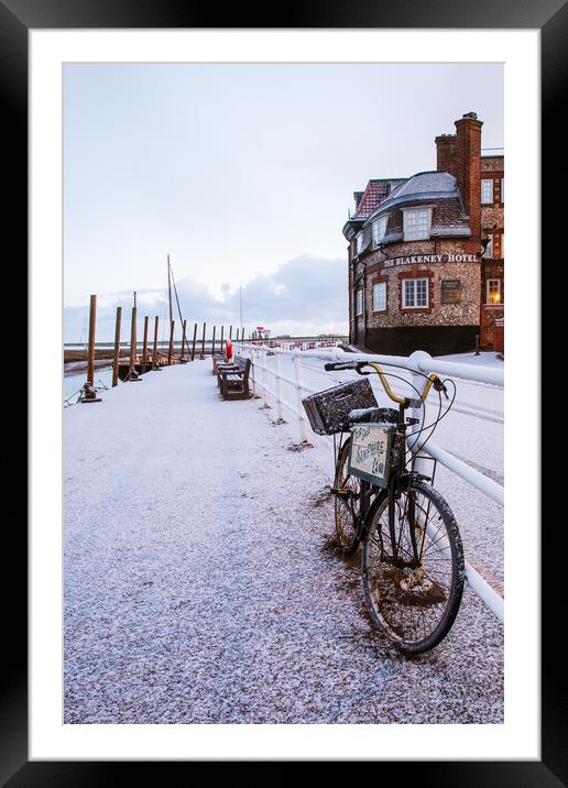 Snowy bicycle  Framed Mounted Print by Bryn Ditheridge