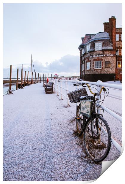 Snowy bicycle  Print by Bryn Ditheridge