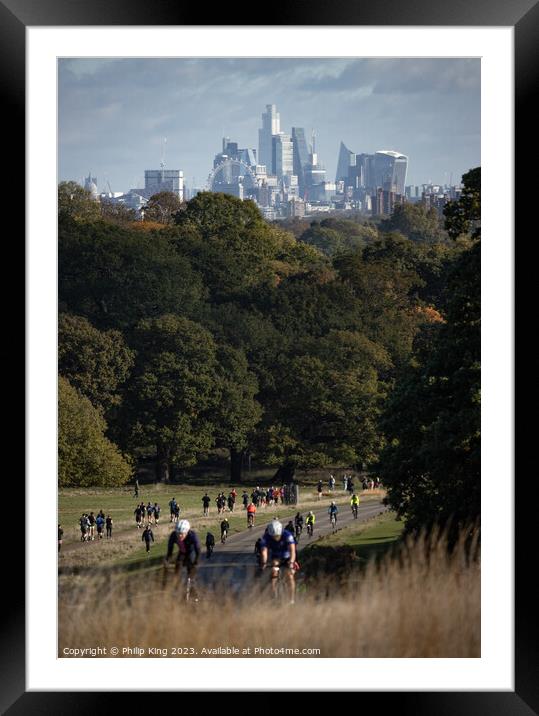 London Skyline from Richmond Park Framed Mounted Print by Philip King