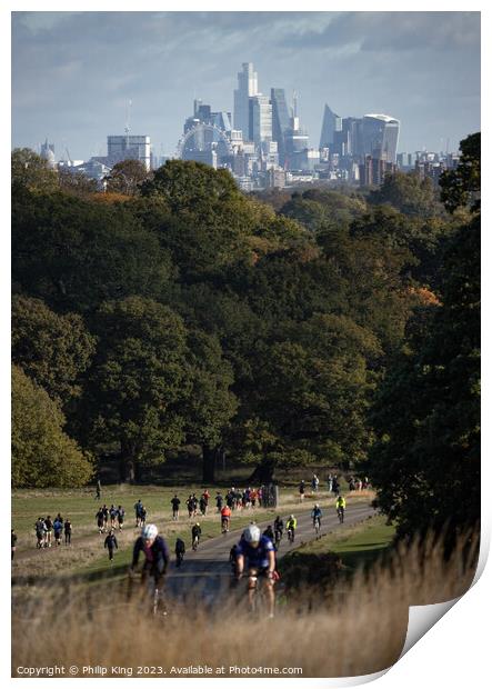 London Skyline from Richmond Park Print by Philip King