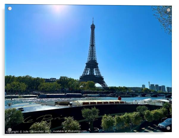 Eiffel Tower Paris  Acrylic by Julie Tattersfield