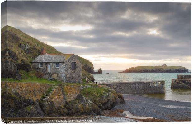 Mulion Cove Harbour The Net Loft Canvas Print by Andy Durnin