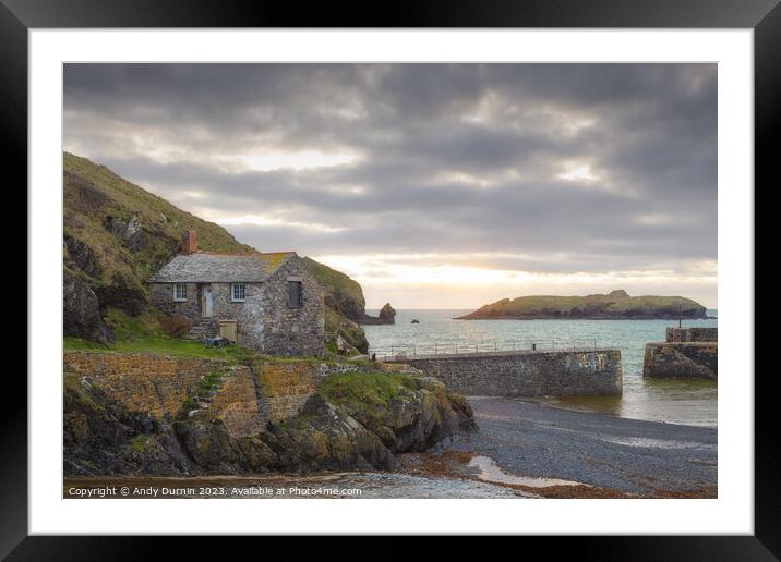 Mulion Cove Harbour The Net Loft Framed Mounted Print by Andy Durnin