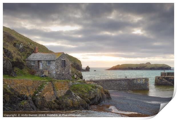 Mulion Cove Harbour The Net Loft Print by Andy Durnin
