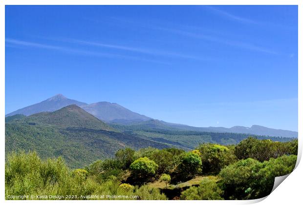 El Teide and Pico del Teide in Spring Print by Kasia Design