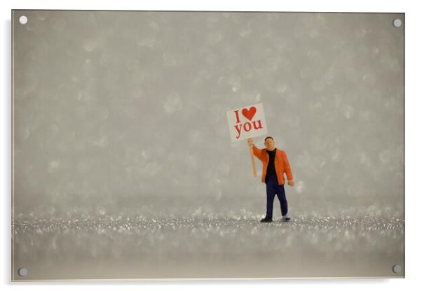 I Love You 1 Acrylic by Steve Purnell