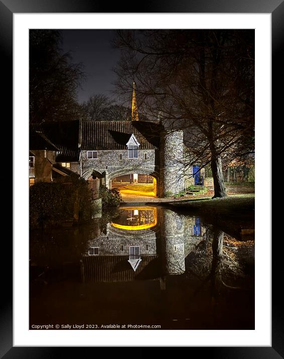 Pulls Ferry Magical Reflection Norwich Framed Mounted Print by Sally Lloyd