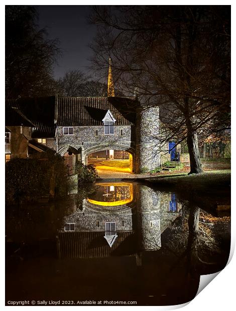 Pulls Ferry Magical Reflection Norwich Print by Sally Lloyd