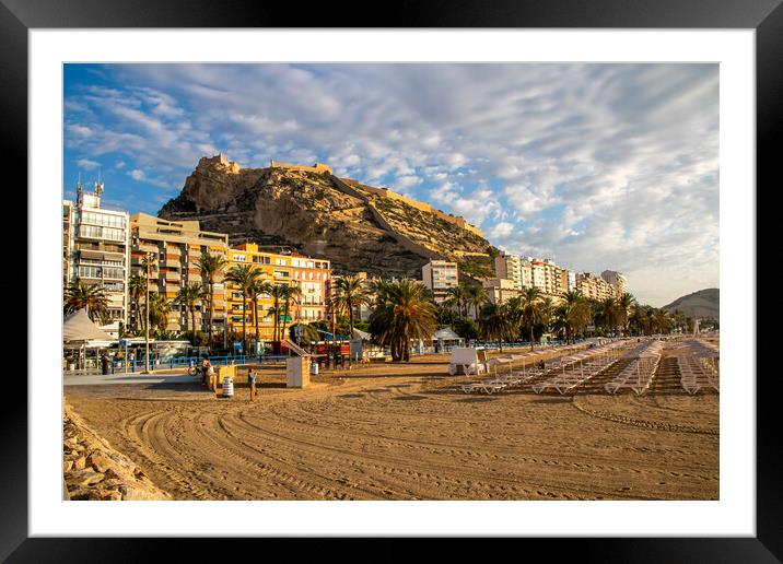 Alicante Beach at sunrise, Spain Framed Mounted Print by Kevin Hellon