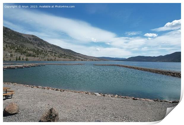 Aerial view of fish lake Utah Print by Arun 