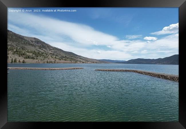 Aerial view of fish lake Utah Framed Print by Arun 