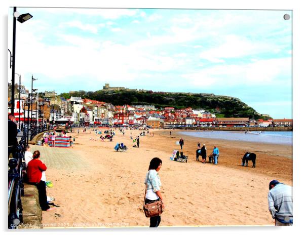 South beach, Scarborough, Yorkshire. Acrylic by john hill