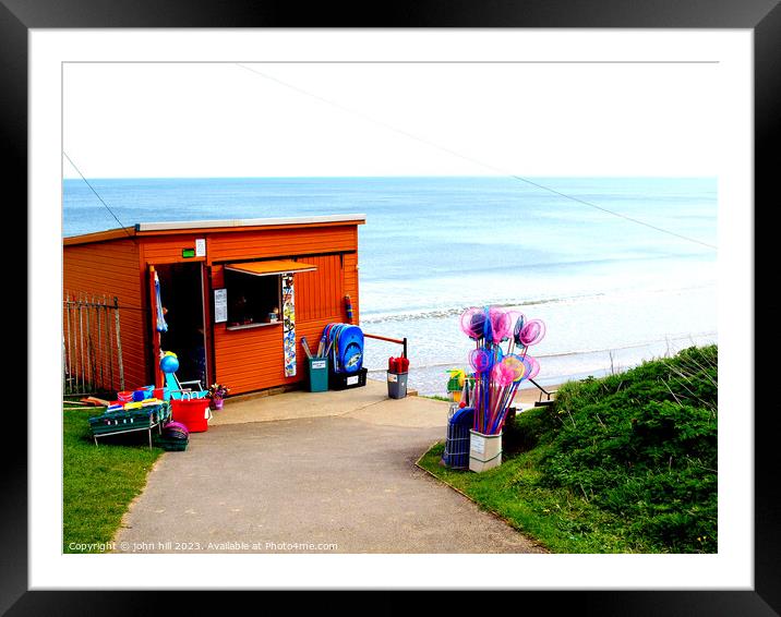 Shop & cafe, Cayton Bay, Scarborough. Framed Mounted Print by john hill