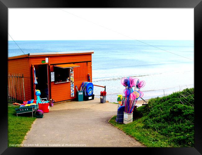 Shop & cafe, Cayton Bay, Scarborough. Framed Print by john hill