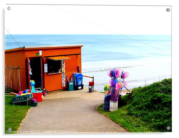 Shop & cafe, Cayton Bay, Scarborough. Acrylic by john hill