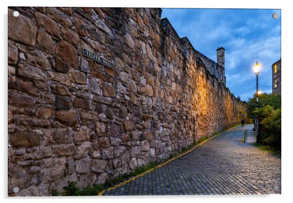 Telfer Wall at Dusk in Edinburgh, Scotland Acrylic by Artur Bogacki