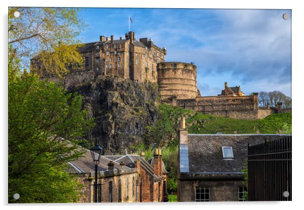 Edinburgh Castle From Vennel Steps Acrylic by Artur Bogacki