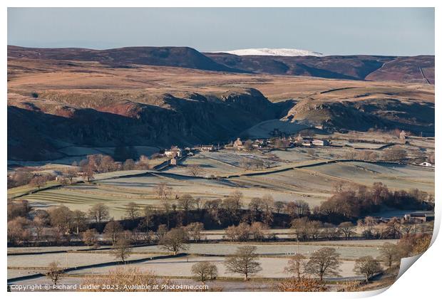 Frosty Holwick from Middle Side, Teesdale Print by Richard Laidler