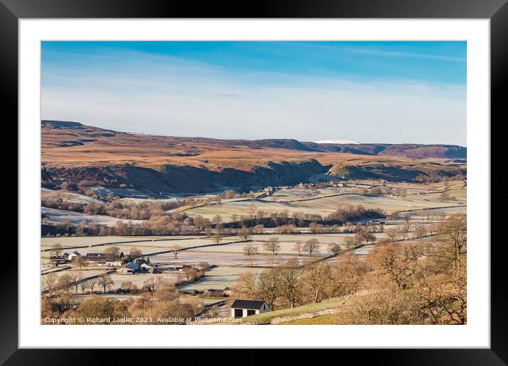 Towards a Frosty Holwick from Middle Side, Teesdale Framed Mounted Print by Richard Laidler
