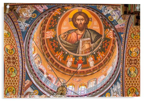  The dome of Agios Minas cathedral Heraklion Acrylic by Bryan Attewell