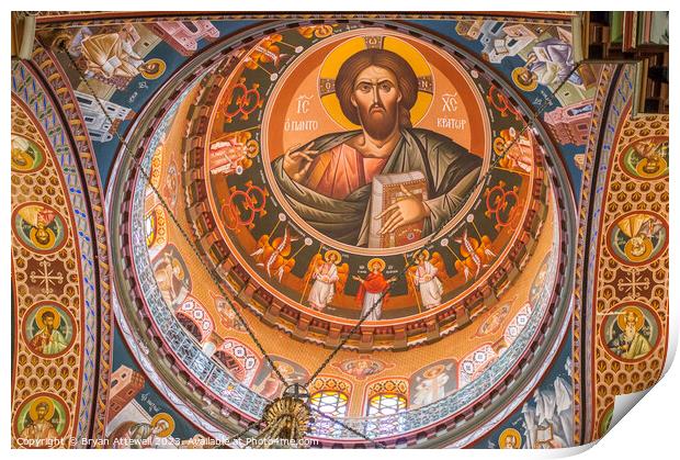  The dome of Agios Minas cathedral Heraklion Print by Bryan Attewell