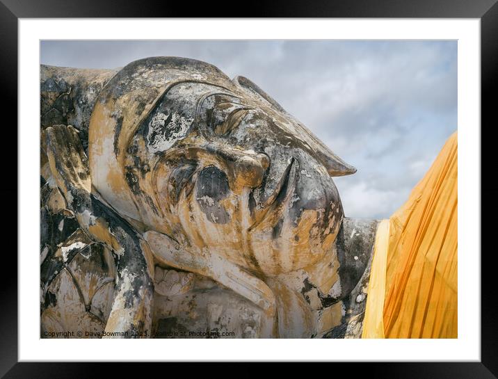 Reclining Buddha of Ayutthaya Framed Mounted Print by Dave Bowman