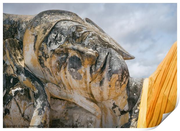 Reclining Buddha of Ayutthaya Print by Dave Bowman