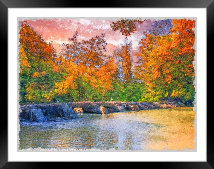 Tarr Steps Devon Framed Mounted Print by Graham Lathbury