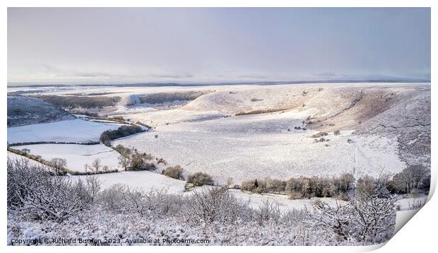 Horcum in Winter Print by Richard Burdon