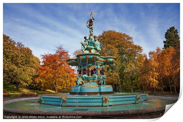  Ross Fountain, Edinburgh, Scotland, UK Print by Arch White