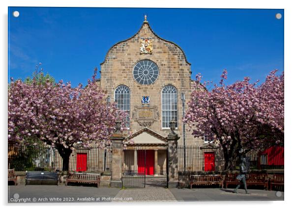 Canongate Kirk, Edinburgh city, Scotland, UK. Acrylic by Arch White