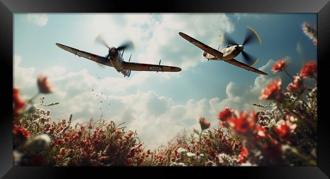 Spitfires Fly By  Framed Print by CC Designs
